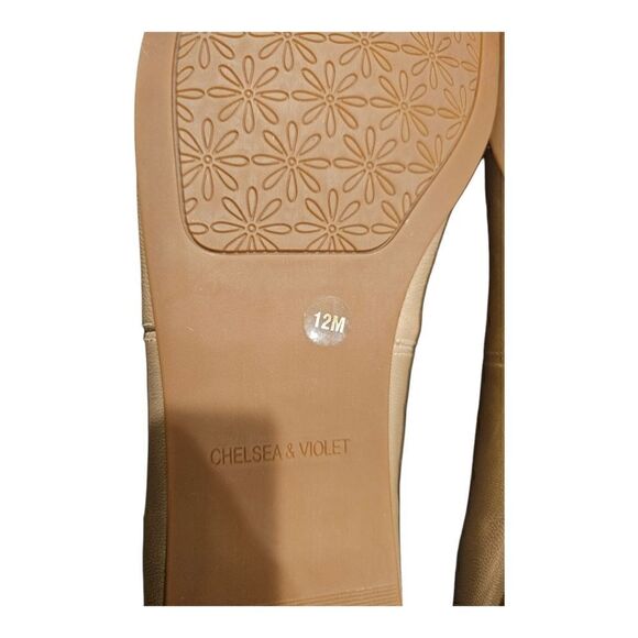 CHELSEA & VIOLET Platinum Gold Leather Ballet Flats - Size 12 New - Picture 7 of 7